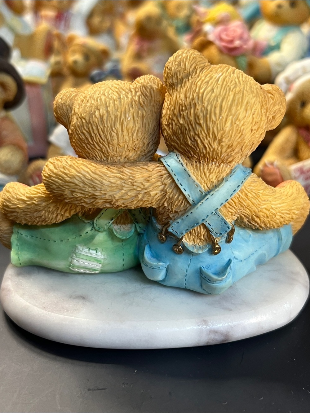 Cherished Teddies Blue and Green Twin Teddy Bear Figurine - Picture 4 of 6